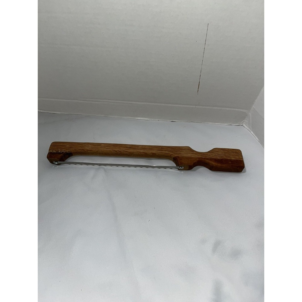 Wooden Bread Bow Knife -16" Serrated Bagel Knife – Sourdough Cutter Fiddle